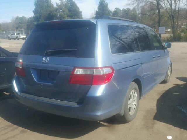 5FNRL38706B030000 - 2006 HONDA ODYSSEY EX BLUE photo 4