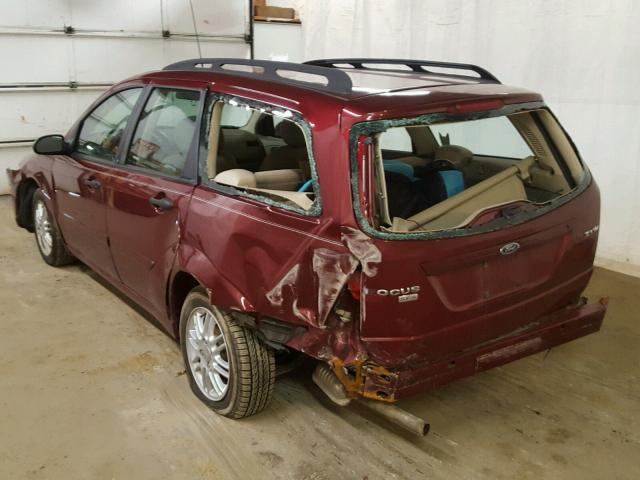 1FAFP36N76W104300 - 2006 FORD FOCUS ZXW MAROON photo 3