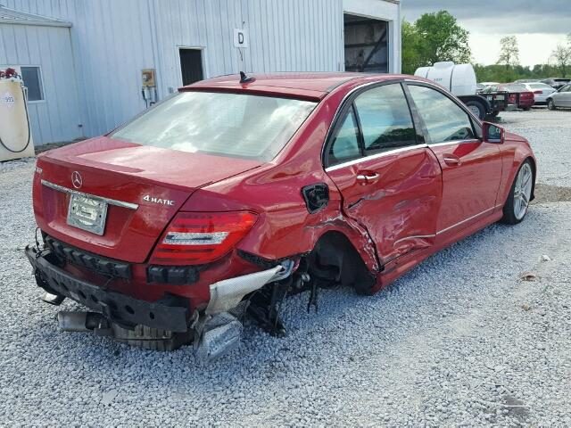 WDDGF8AB8DA805813 - 2013 MERCEDES-BENZ C 300 4MAT RED photo 4