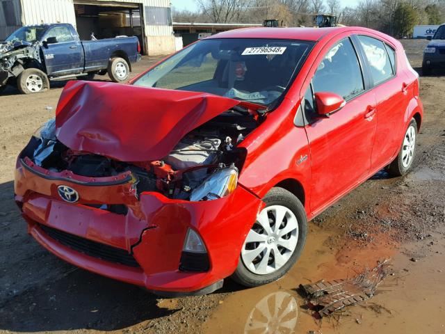 JTDKDTB38D1037318 - 2013 TOYOTA PRIUS C RED photo 2