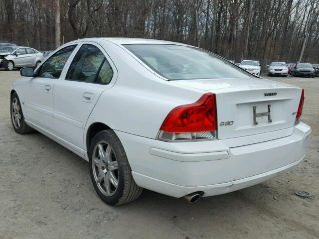 YV1RS592862545292 - 2006 VOLVO S60 2.5T WHITE photo 3