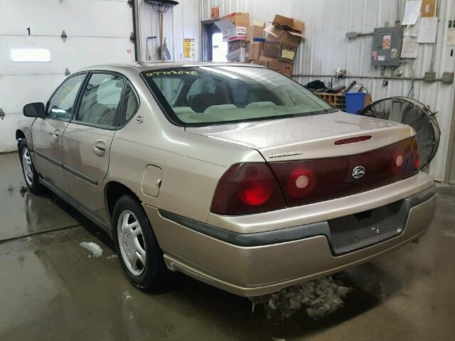 2G1WF55EX29181801 - 2002 CHEVROLET IMPALA TAN photo 3