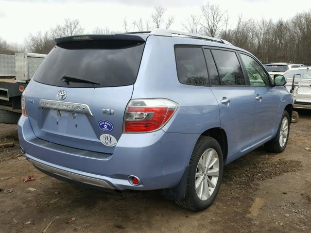 JTEEW41A682000521 - 2008 TOYOTA HIGHLANDER BLUE photo 4