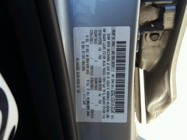 JM1DE1KYXE0175505 - 2014 MAZDA MAZDA2 SPO 灰色 照片 10