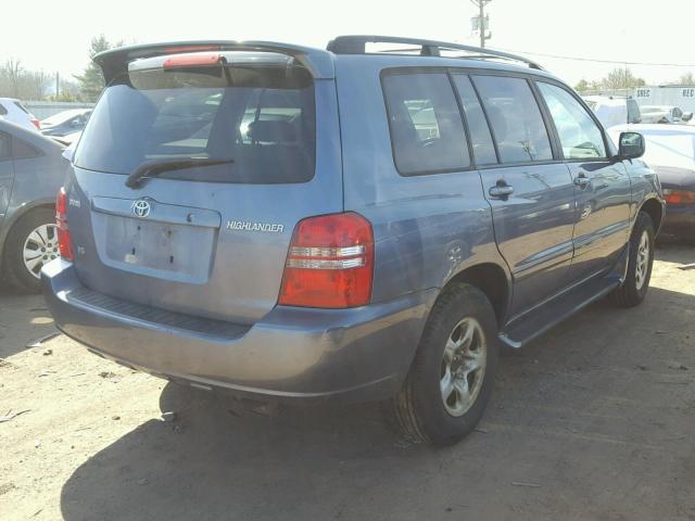 JTEGF21A520063092 - 2002 TOYOTA HIGHLANDER BLUE photo 4