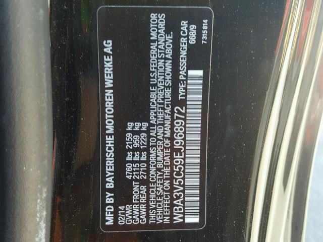 WBA3V5C59EJ968972 - 2014 BMW 428 I BLACK photo 10