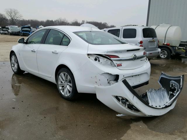 2G4GN5EX0E9283642 - 2014 BUICK REGAL PREM WHITE photo 3