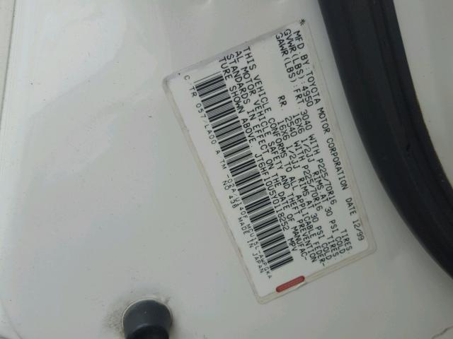 JT6HF10U5Y0118252 - 2000 LEXUS RX 300 WHITE photo 10