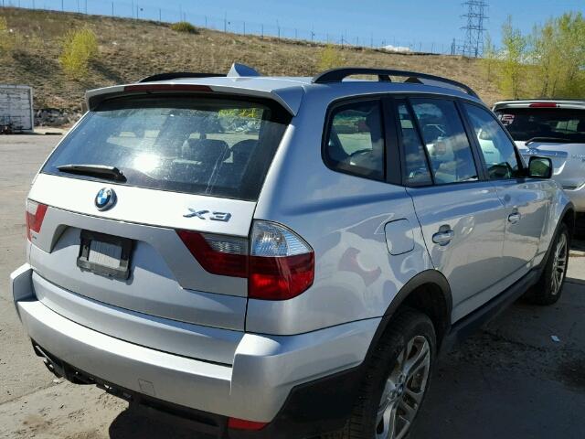 WBXPC93477WF18239 - 2007 BMW X3 3.0SI GRAY photo 4