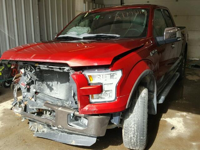 1FTFX1EF2FKD92808 - 2015 FORD F-150 RED photo 2