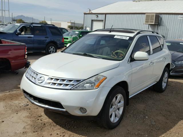 JN8AZ08W07W655404 - 2007 NISSAN MURANO SL WHITE photo 2