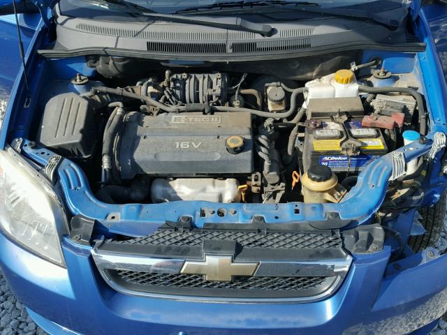 KL1TD56657B122014 - 2007 CHEVROLET AVEO BASE BLUE photo 7