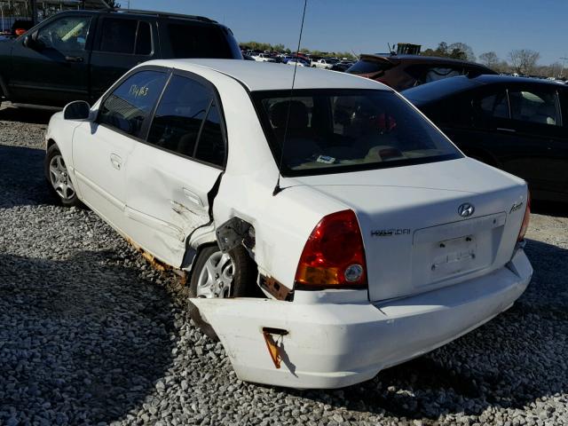 KMHCG45C53U460816 - 2003 HYUNDAI ACCENT GL WHITE photo 3