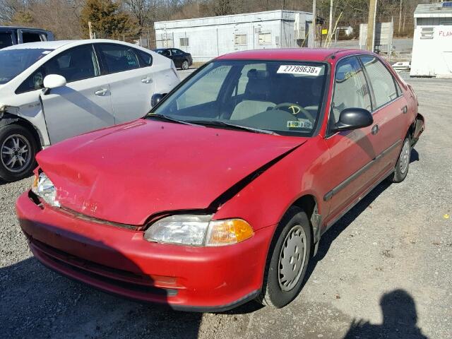 JHMEG8651PS019656 - 1993 HONDA CIVIC LX BURGUNDY photo 2