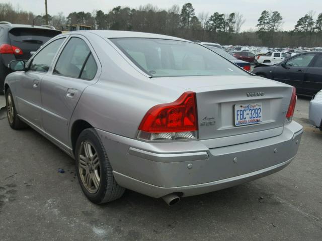 YV1RS592672606995 - 2007 VOLVO S60 2.5T SILVER photo 3