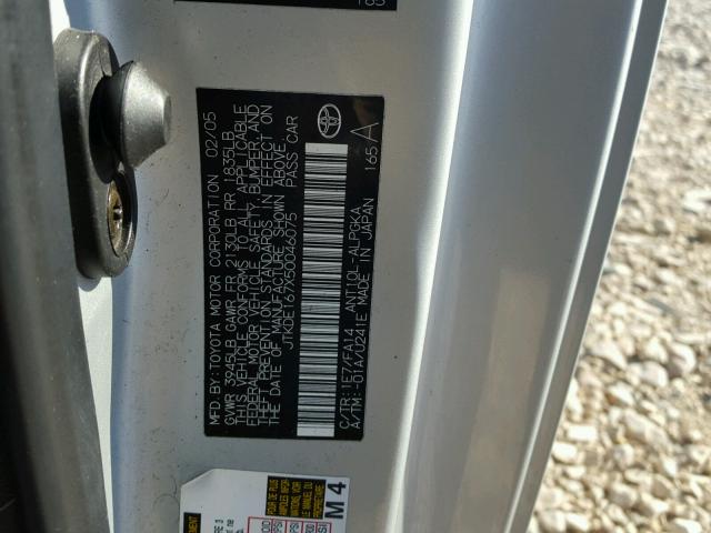 JTKDE167X50046075 - 2005 TOYOTA SCION TC 银色 照片 10