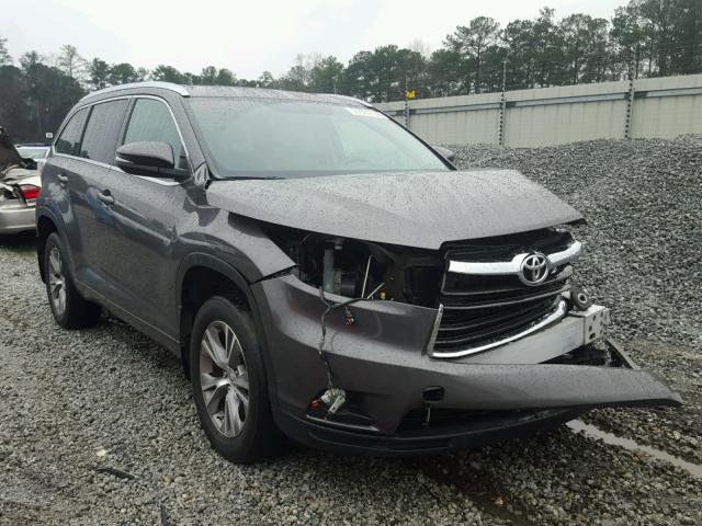 5TDKKRFHXFS090512 - 2015 TOYOTA HIGHLANDER GRAY photo 1