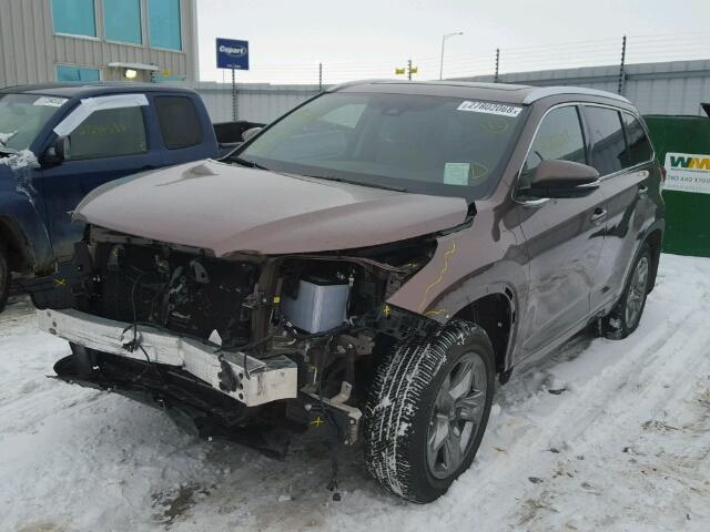 5TDDZRFH4HS398198 - 2017 TOYOTA HIGHLANDER BROWN photo 2