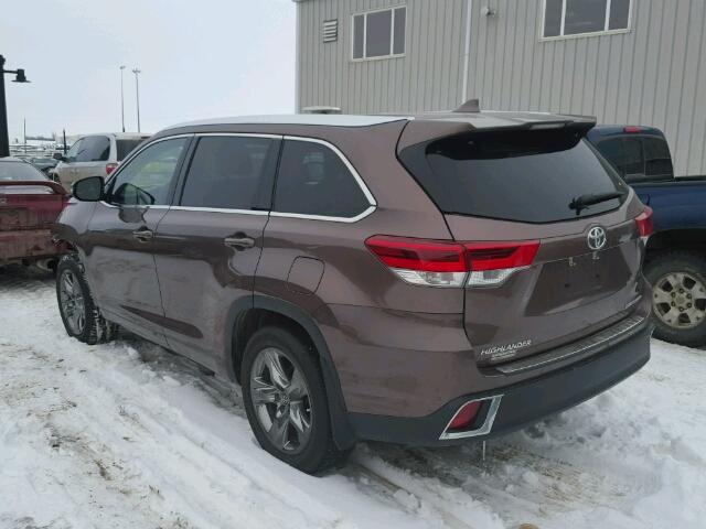 5TDDZRFH4HS398198 - 2017 TOYOTA HIGHLANDER BROWN photo 3