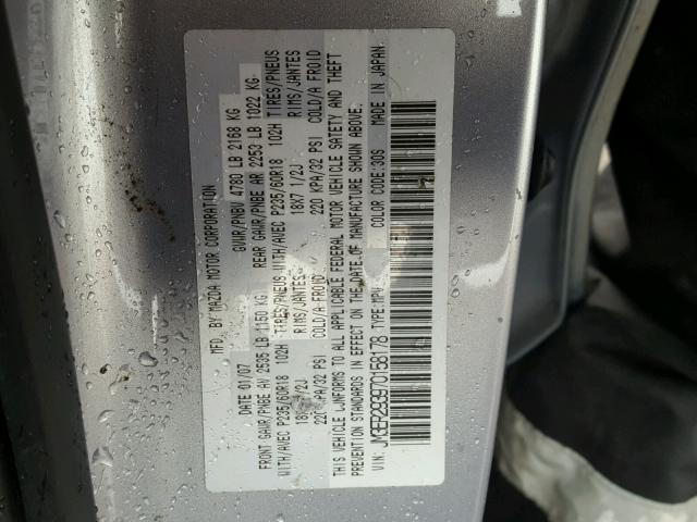 JM3ER293970158178 - 2007 MAZDA CX-7 SILVER photo 10