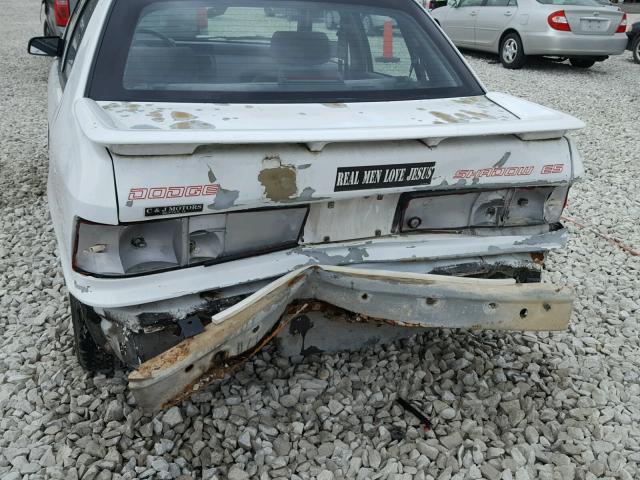 1B3XP68KXNN267810 - 1992 DODGE SHADOW ES WHITE photo 9