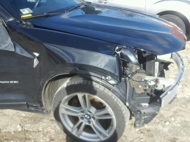 5UXWX7C55EL983798 - 2014 BMW X3 XDRIVE3 BLACK photo 9