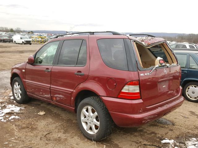 4JGAB72E7YA189814 - 2000 MERCEDES-BENZ ML 430 BURGUNDY photo 3