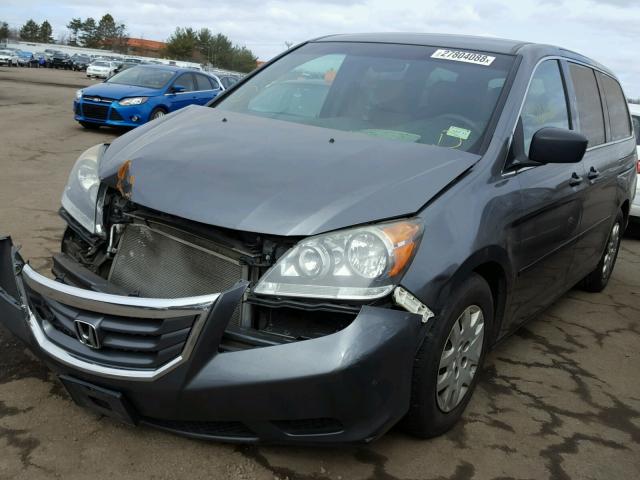 5FNRL3H28AB014821 - 2010 HONDA ODYSSEY LX GRAY photo 2