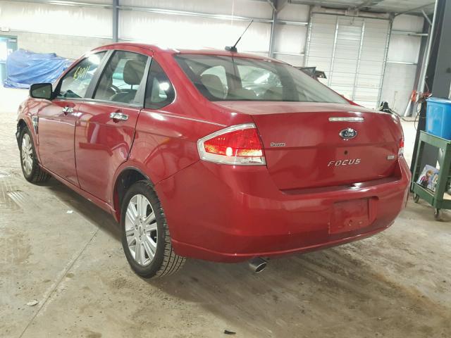 1FAHP37N49W235227 - 2009 FORD FOCUS SEL RED photo 3