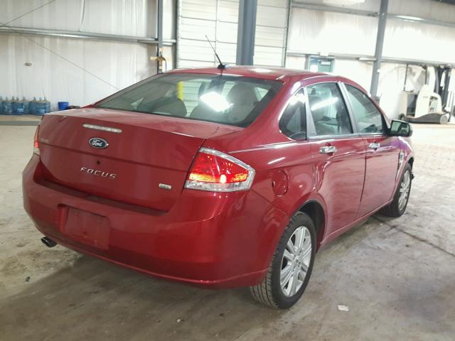 1FAHP37N49W235227 - 2009 FORD FOCUS SEL RED photo 4