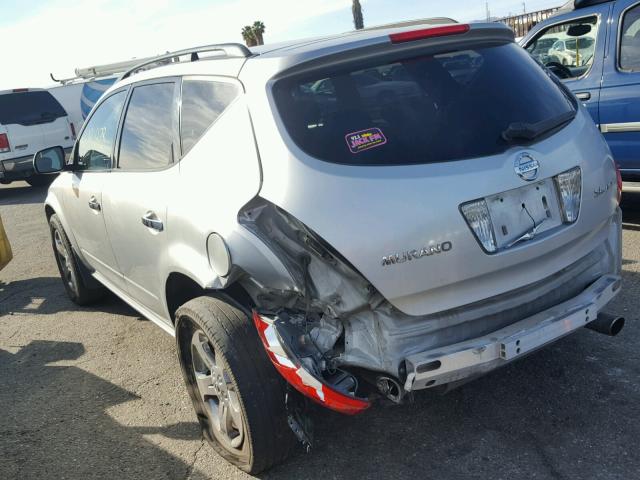 JN8AZ08W94W310111 - 2004 NISSAN MURANO SL SILVER photo 3