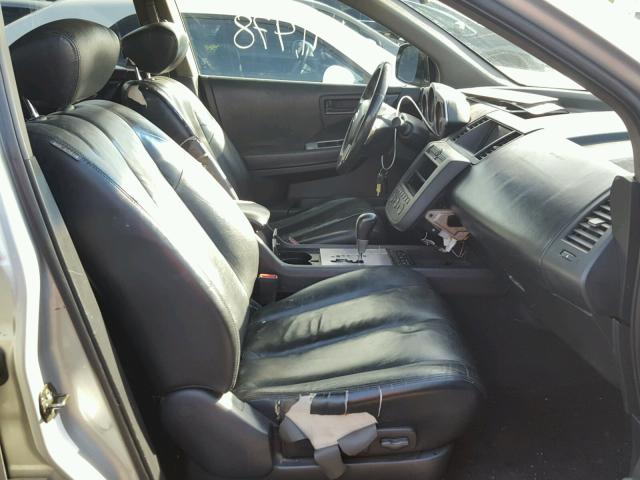 JN8AZ08W94W310111 - 2004 NISSAN MURANO SL SILVER photo 5