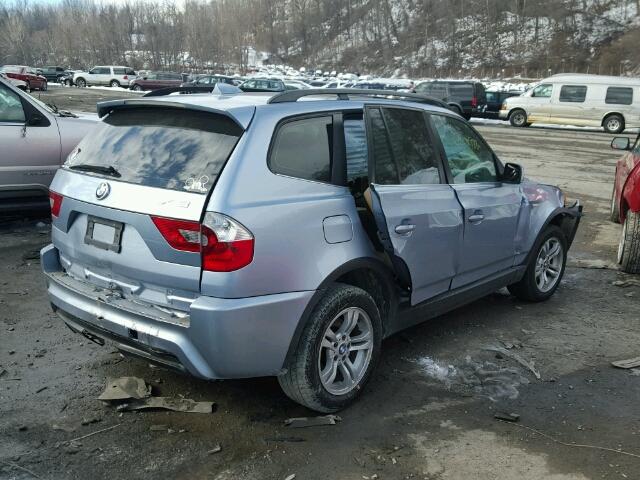 WBXPA93476WG87665 - 2006 BMW X3 3.0I BLUE photo 4