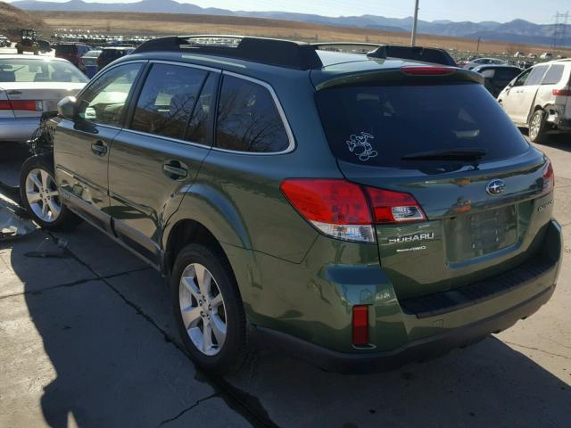 4S4BRCKC6D3215762 - 2013 SUBARU OUTBACK 2. GREEN photo 3