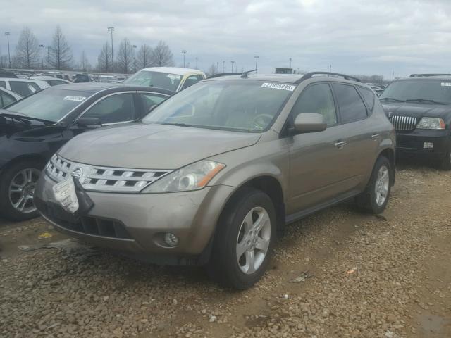 JN8AZ08W14W337982 - 2004 NISSAN MURANO SL TAN photo 2