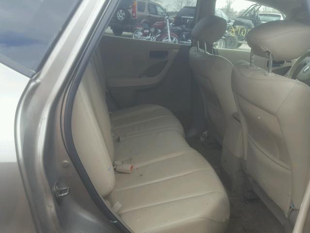 JN8AZ08W14W337982 - 2004 NISSAN MURANO SL TAN photo 6