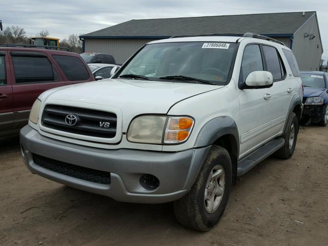 5TDBT44A21S001837 - 2001 TOYOTA SEQUOIA SR WHITE photo 2