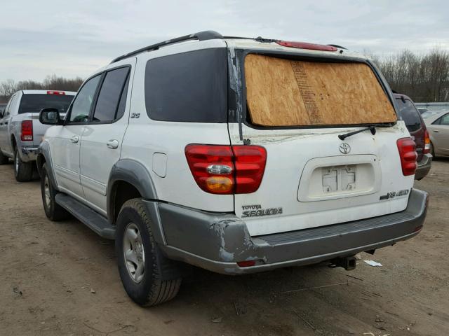 5TDBT44A21S001837 - 2001 TOYOTA SEQUOIA SR WHITE photo 3