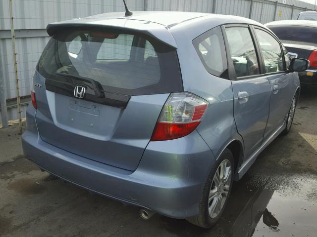 JHMGE8H55BC022168 - 2011 HONDA FIT SPORT BLUE photo 4