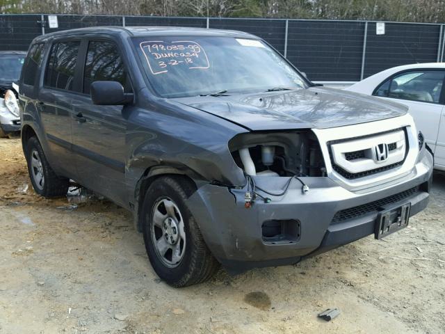 5FNYF4H20BB014869 - 2011 HONDA PILOT LX GRAY photo 1