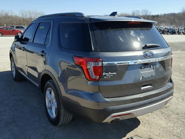 1FM5K8D87HGA76912 - 2017 FORD EXPLORER X BLACK photo 3