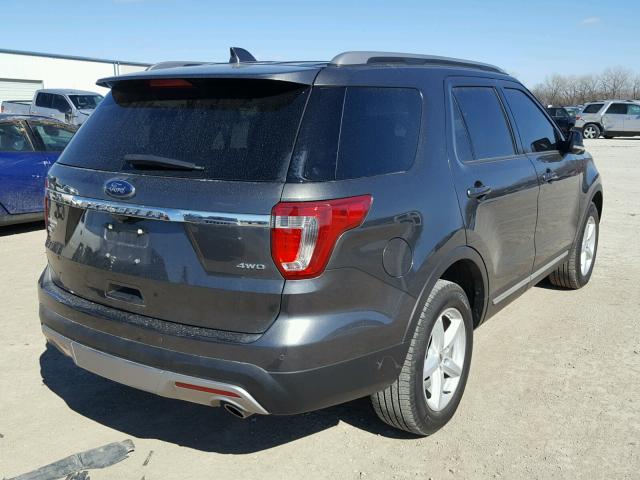 1FM5K8D87HGA76912 - 2017 FORD EXPLORER X BLACK photo 4