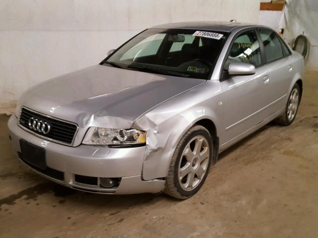 WAULC68E14A233518 - 2004 AUDI A4 1.8T QU SILVER photo 2