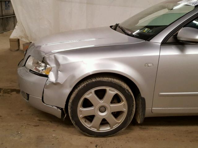 WAULC68E14A233518 - 2004 AUDI A4 1.8T QU SILVER photo 9