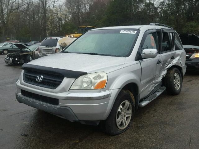 2HKYF18785H557807 - 2005 HONDA PILOT EXL SILVER photo 2