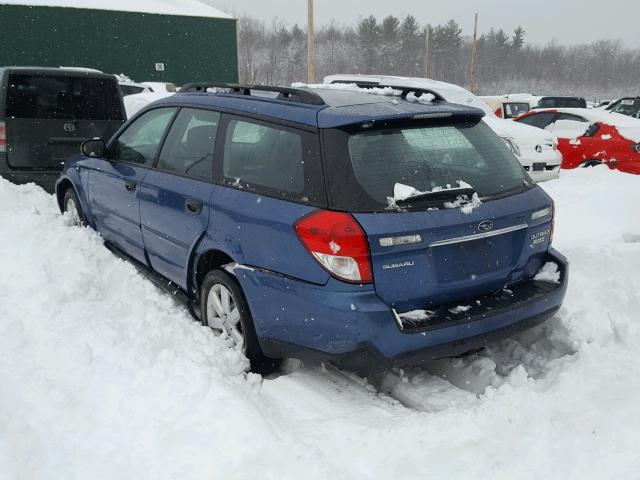 4S4BP61C987350211 - 2008 SUBARU OUTBACK 2. BLUE photo 3