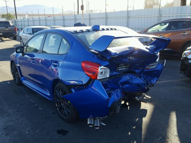 JF1VA2N60J9823705 - 2018 SUBARU WRX STI BLUE photo 3