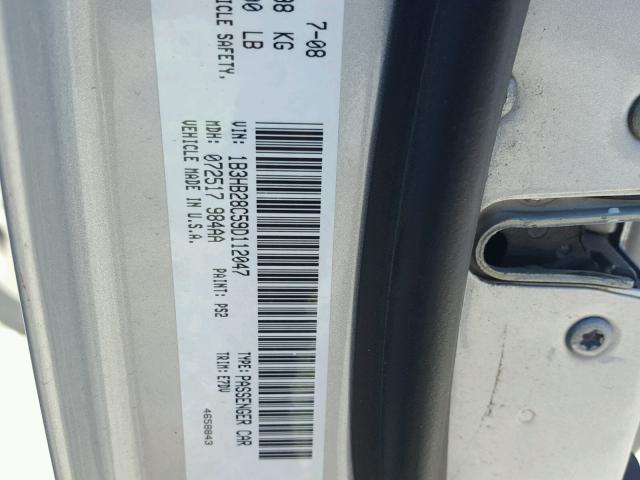 1B3HB28C59D112047 - 2009 DODGE CALIBER SE SILVER photo 10