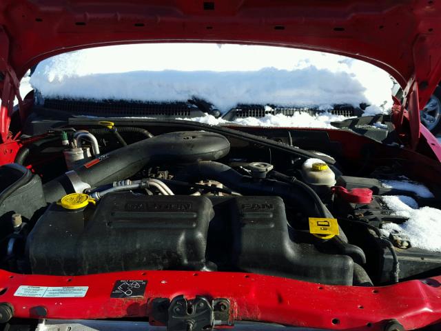 1B7HG2AZ61S286627 - 2001 DODGE DAKOTA QUA RED photo 7