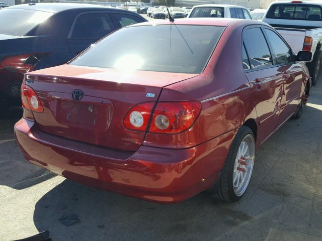 JTDBR32EX60065472 - 2006 TOYOTA COROLLA CE RED photo 4